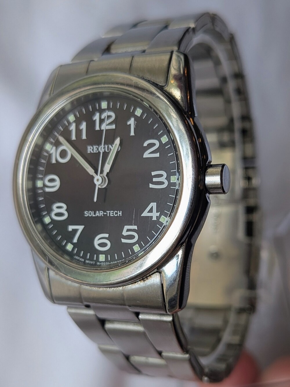 Citizen Reguno Watch Silver Tone Band Black Dial Stainless Steel E031-S038090 - Picture 3 of 14